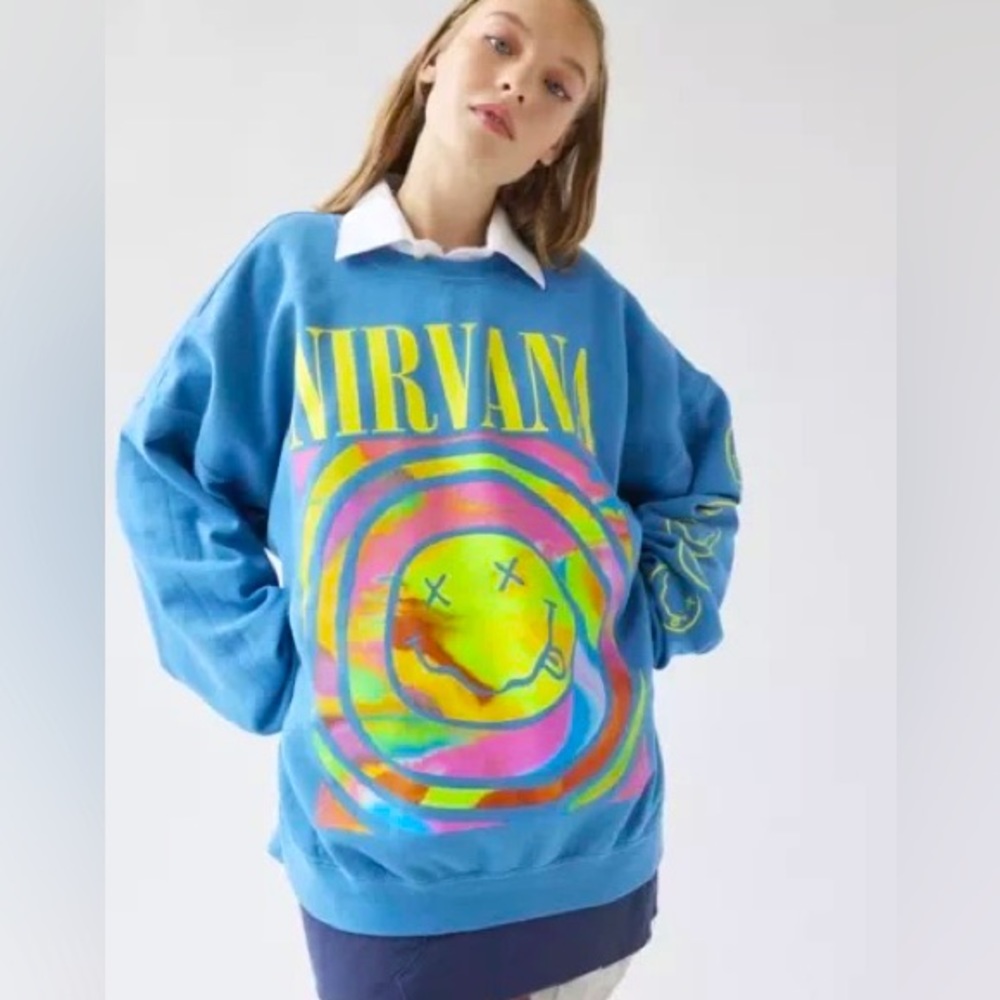 blue nirvana urban outfitters crewneck